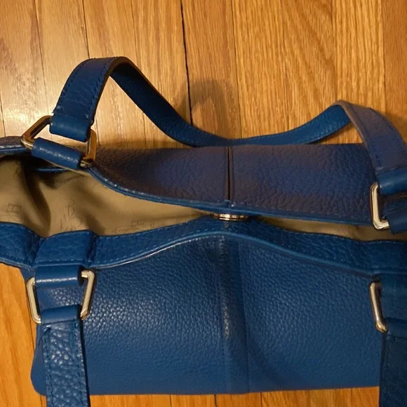 Cole Haan blue leather tote bag 💙 with tan CH lining. - Picture 4 of 8